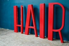 Énormes Lettres enseigne en bois commerce vintage salon de coiffure H A I R
