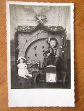 Old postcard photo doll car
