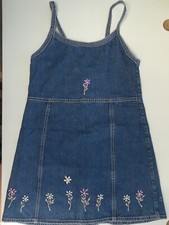 8ans Robe En Jeans Bleu Brodé