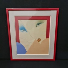 Mixed media depicting a woman's face - Signed - 20th or 21st century