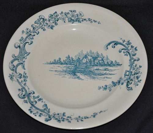 Vintage longwy plate pompadour - vintage,