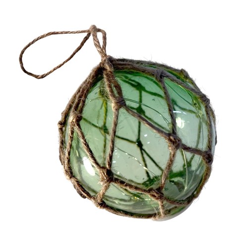 Green glass fishing buoy - green,