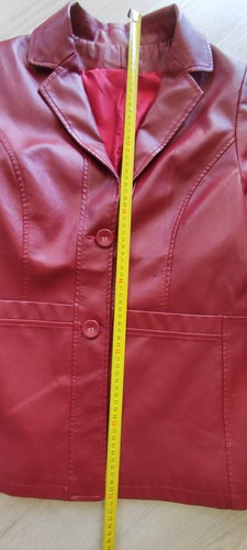 Veste cuir agneau rouge - cuir,