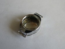 VINTAGE EMPTY CHROME METAL WATCH CASE