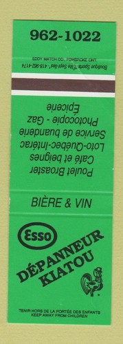 Matchbook cover esso oil gas - cover,