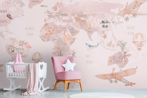 Papier peint enfant monde - papier,
