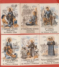 SERIES OF 6 PIOUS IMAGES - SAINTS OF DIFFERENT MISSIONS - PONTIFICAL WORK