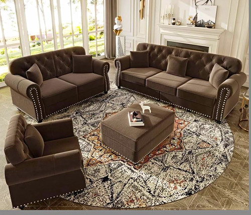 Brown faux leather piece - brown,