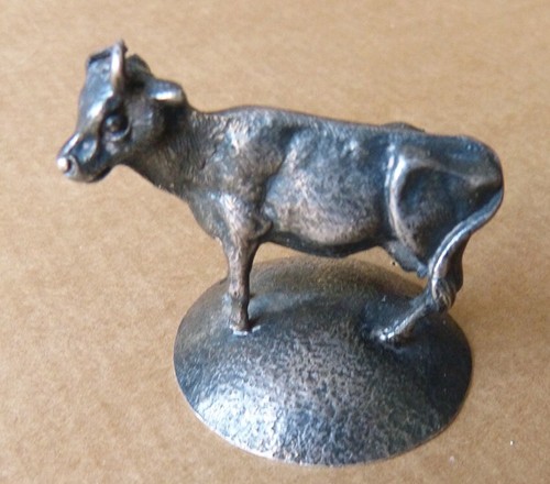 Statuette vache argent - statuette,
