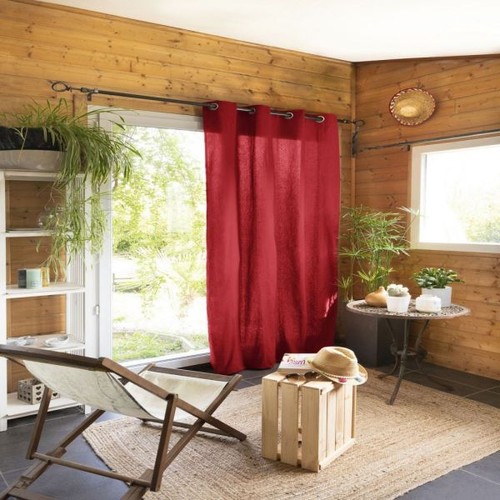 Rideau 140x260 coton cerise - coton,