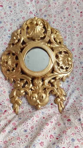 Miroir rond beau travail bois - miroir,