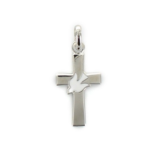 Croix argent avec colombe - croix,