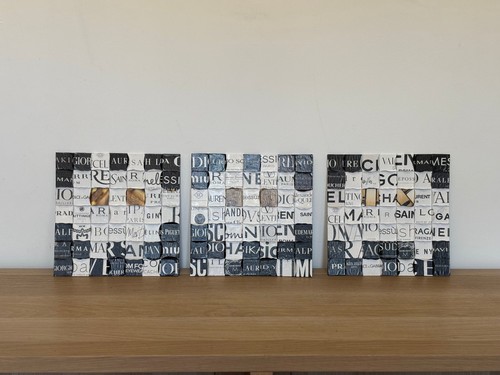 Tableau collage triptyque - tableau,