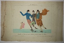 PATINAGE - PATIN A GLACE - "Les PATINEURS" (Caricature). c.1800.