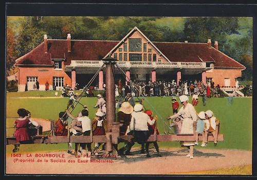 Cpa bourboule parc - parc, avec