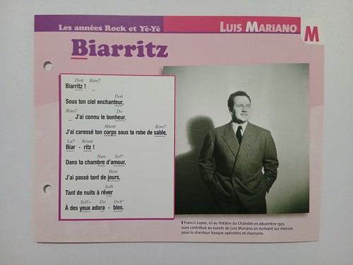 Carte fiche luis mariano - carte,