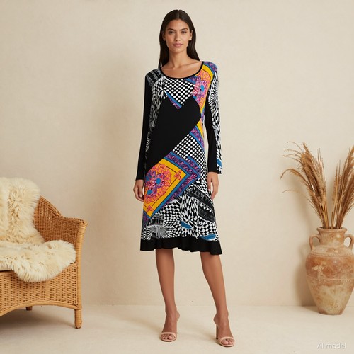Artsy avant garde robe midi - artsy, avant-garde