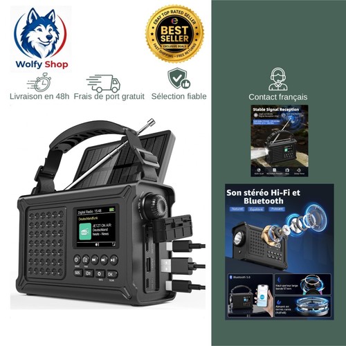 Radio manivelle 12000 mah - radio,