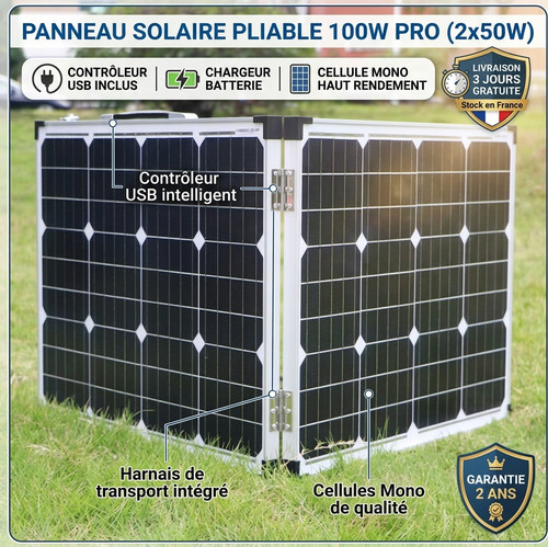 Panneau solaire pliable 100w - solaire,