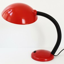 SUPERBE LAMPE VINTAGE 1980 EN METAL & PLASTIQUE ROUGE SIGNEE MASSIVE 80S 1980S