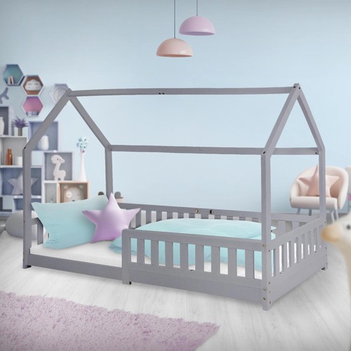 Lit pour enfants gris clair - , en