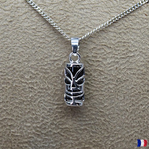Pendentif tiki argent - tiki,