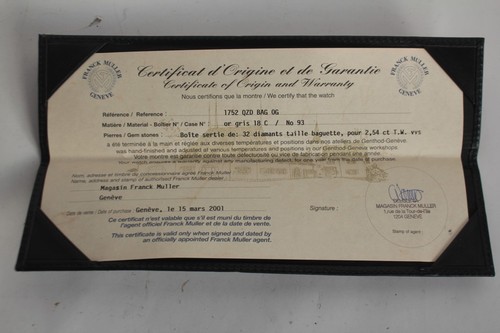 Franck muller certificat - franck,