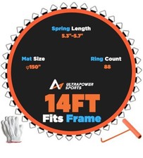 ULTRAPOWER SPORTS TRAMPOLINE MAT REPLACEMENT 14 ft  88 V-RINGS 5.3-5.7 SPRINGS