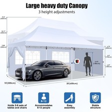 10x20 Pop up Canopy Heavy Duty