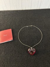 Baccarat Crystal Red Heart Rigid Choker Necklace