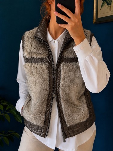 Veste sans manches fourrure