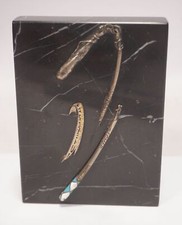 Antique Les Harvonneurs Harvest Christmas 1923 Metal Frame On Marble Plate