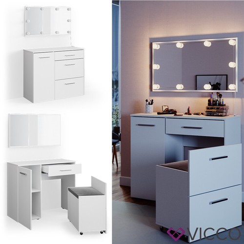 Coiffeuse vicco klara blanche - coiffeuse,