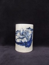 antique ceramic roll vase porcelain China blue