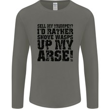 Vendez Ma Trompette ? T-Shirt Long À Manches Pour Hommes En Laiton Drôle