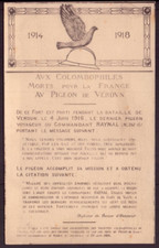 CP " Aux colombophiles morts