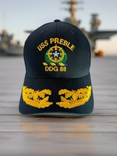 USS Preble DDG 88 Commander’s Hat; Navy Blue The Corps Cap