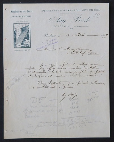 Facture 1919 bordeaux aug - facture,