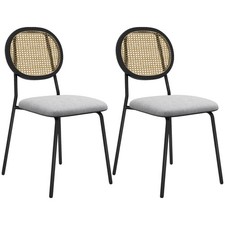 HOMCOM Lot de 2 chaises salle