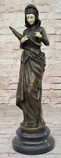 Elegant Lady Bronze Sculpture by Carrier Belleuse La Liseuse Fine Art Figurine