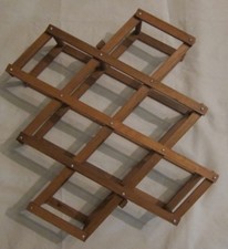 Vintage Wine Bottle Rack. Hand Crafted. Wood Folding Collapsible Holder Holds 10