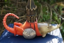 JB03 FIGURINE JEROME BOSCH  STATUETTE POISSON AVEC TOUR LA TENTATION ST ANTOINE