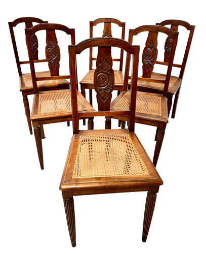 Suite six chaises art déco - six,