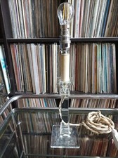 Pied de Lampe En Verre Vintage