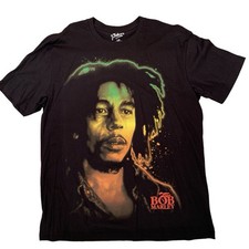 Bob Marley Reggae T Shirt Men Size Large Black Crew Neck Festival Reggae Jamaica