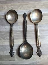 3 Georg Jensen Denmark Sterling Silver Acanthus 3 1/4" Spoons Flatware 189