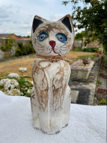 Chat bois peint - bois, 25
