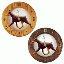 Horloge En Bois Doberman Pinscher Rouge/Brun