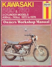 KAWASAKI H1,H1B,H1C,H1E,H1F,KH500,H2,H2A,H2B,H2C TRIPLE HAYNES MANUAL 1969-1976