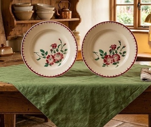 Assiettes plates digoin - plates,